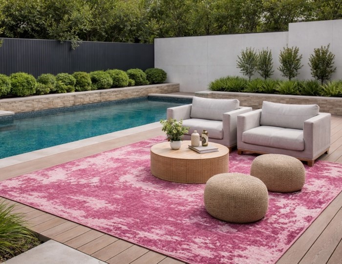 pink rugs for outdoor